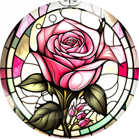 Stained Glass Pink Rose Snap