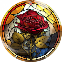 Stained Glass Red Rose Snap