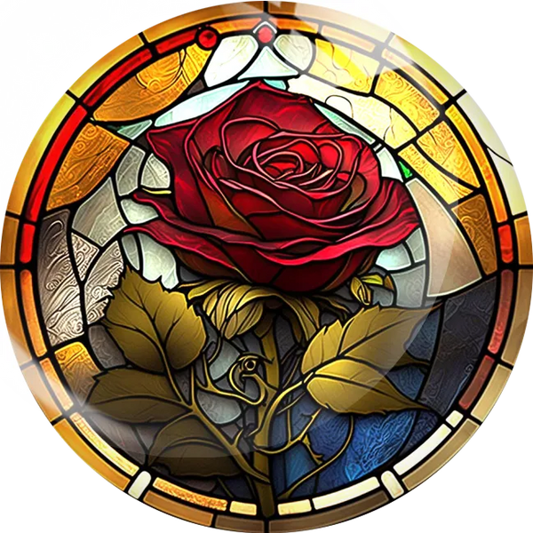 Stained Glass Red Rose Snap