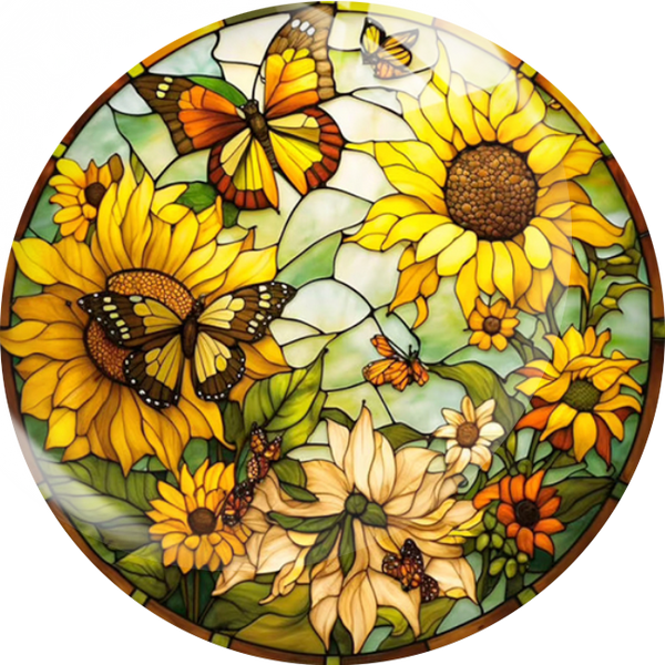 Stained Glass Sunflowers Snap