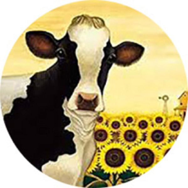 Cow in Sunflower Field Snap