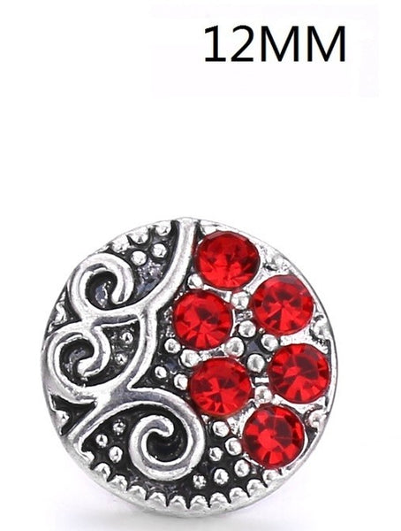 Little Lola 12mm Fancy Filigree Snap in Red
