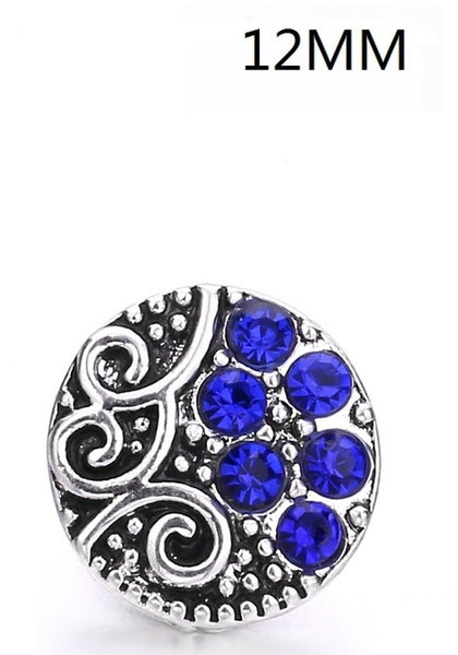 Little Lola 12mm Fancy Filigree Snap in Blue
