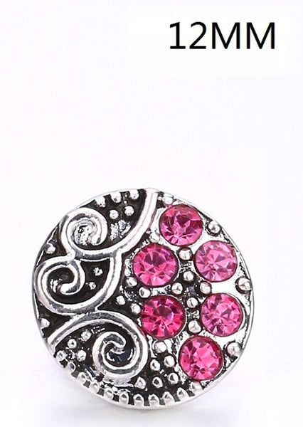 Little Lola 12mm Fancy Filigree Snap in Pink