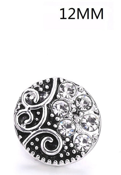 Little Lola 12mm Fancy Filigree Snap in Clear