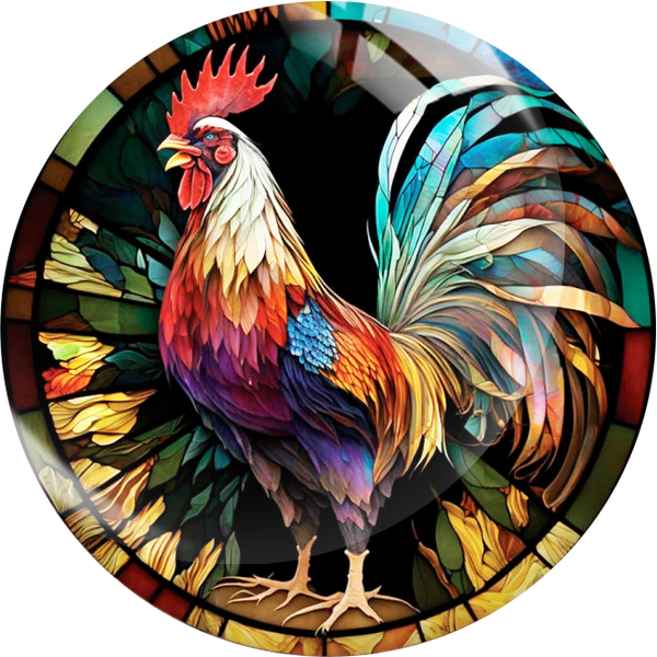Stained Glass Rooster Snap