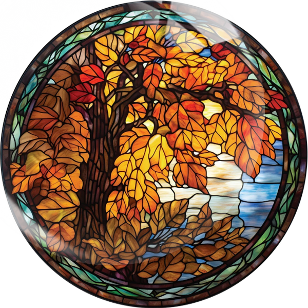 Stained Glass Autumn Leaves Snap