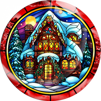 Stained Glass Christmas Cottage Snap