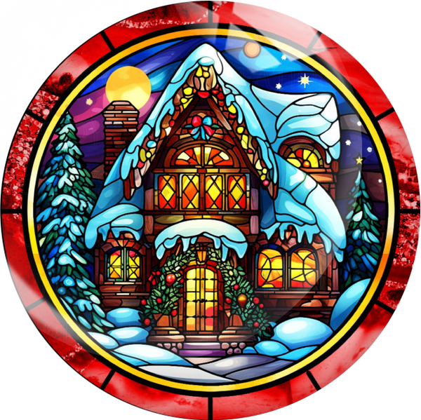 Stained Glass Christmas Cottage Snap