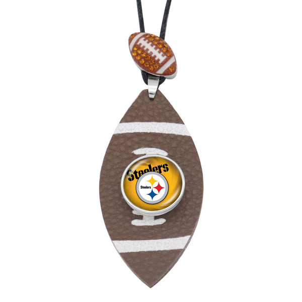 Pittsburgh Steelers Football Necklace & Snap Set