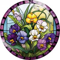 Stained Glass Pansies Snap