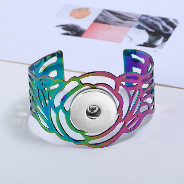 Rainbow Rose Cuff Bracelet