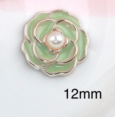 Little Lola 12mm Camellia Snap in Green
