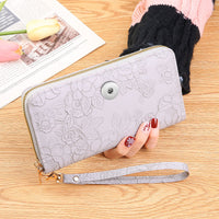 Floral Wallet in Purple/Grey