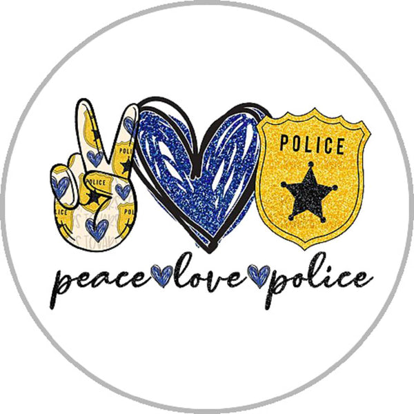 Peace Love Police Badge Snap