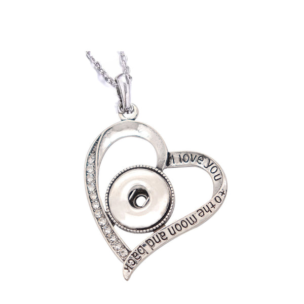 I Love You To The Moon & Back Necklace in Silver