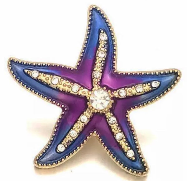 Golden Starfish Snap in Blue/Purple