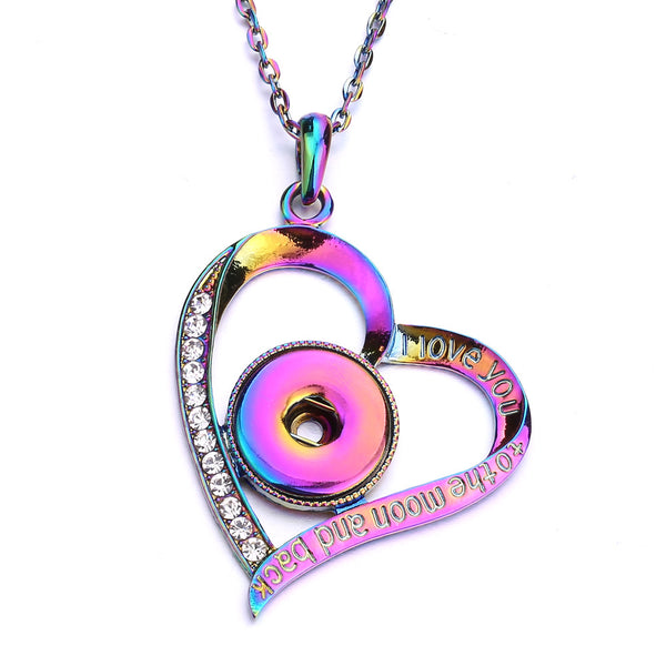 I Love You To The Moon & Back Necklace in Rainbow