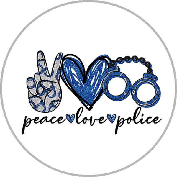 Peace Love Police Handcuffs Snap