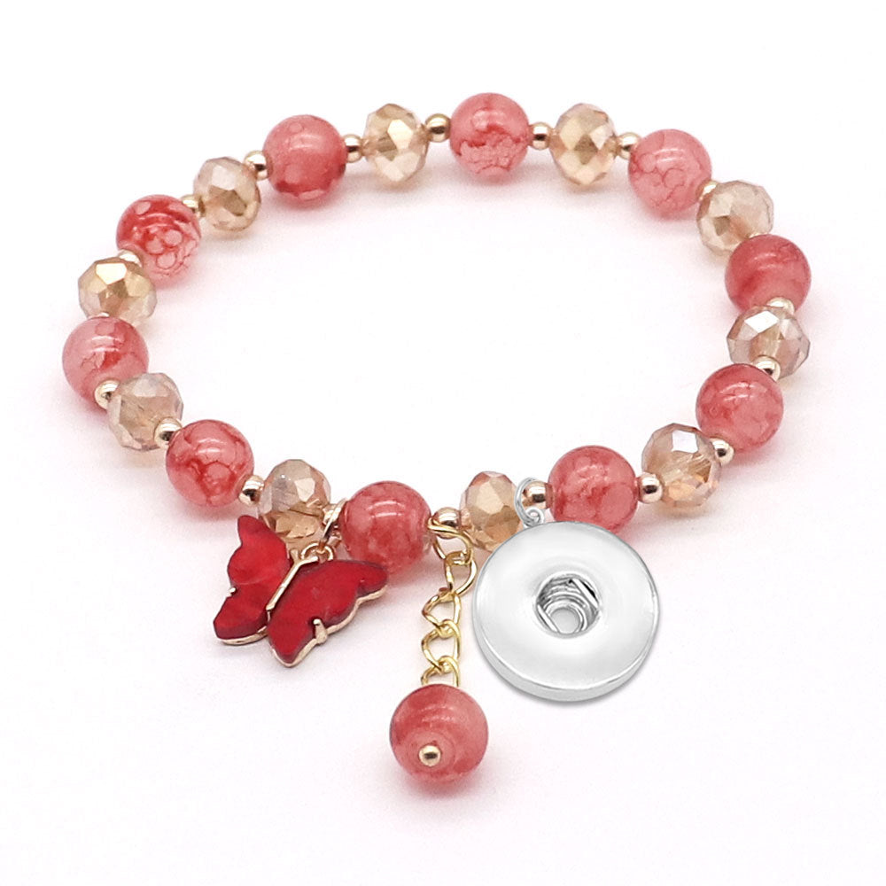 Bracelet Argenté Avec Charms Pomme, Cerise, Citron - Longueur Réglable 16-23 Cm - Thème Panier Gourmand