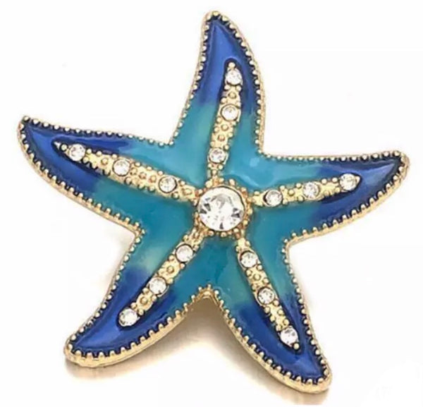 Golden Starfish Snap in Blue/Turquoise