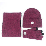 Hat/Scarf/Glove 3 Piece Set in Plum